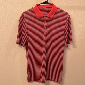 Adidas - Men's - Golf Polo Short Sleeved - Blue - Red - Medium